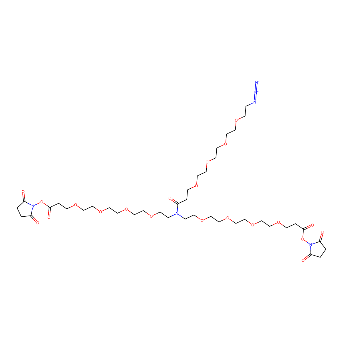 N-(Azido-PEG4)-N-bis(PEG4-NHS ester) molecular structure, CAS 2353409-90-0