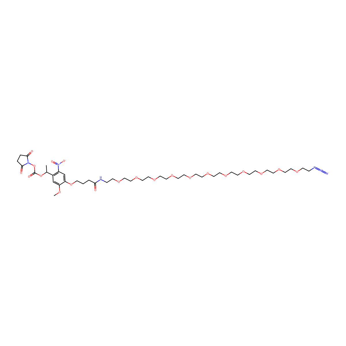 PC Azido-PEG11-NHS carbonate ester molecular structure, CAS 2353409-91-1