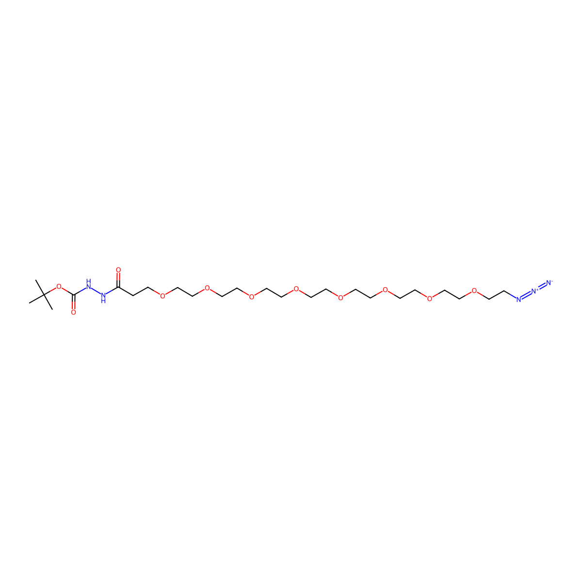 Azido-PEG8-t-Boc-hydrazide molecular structure, CAS 2353410-12-3