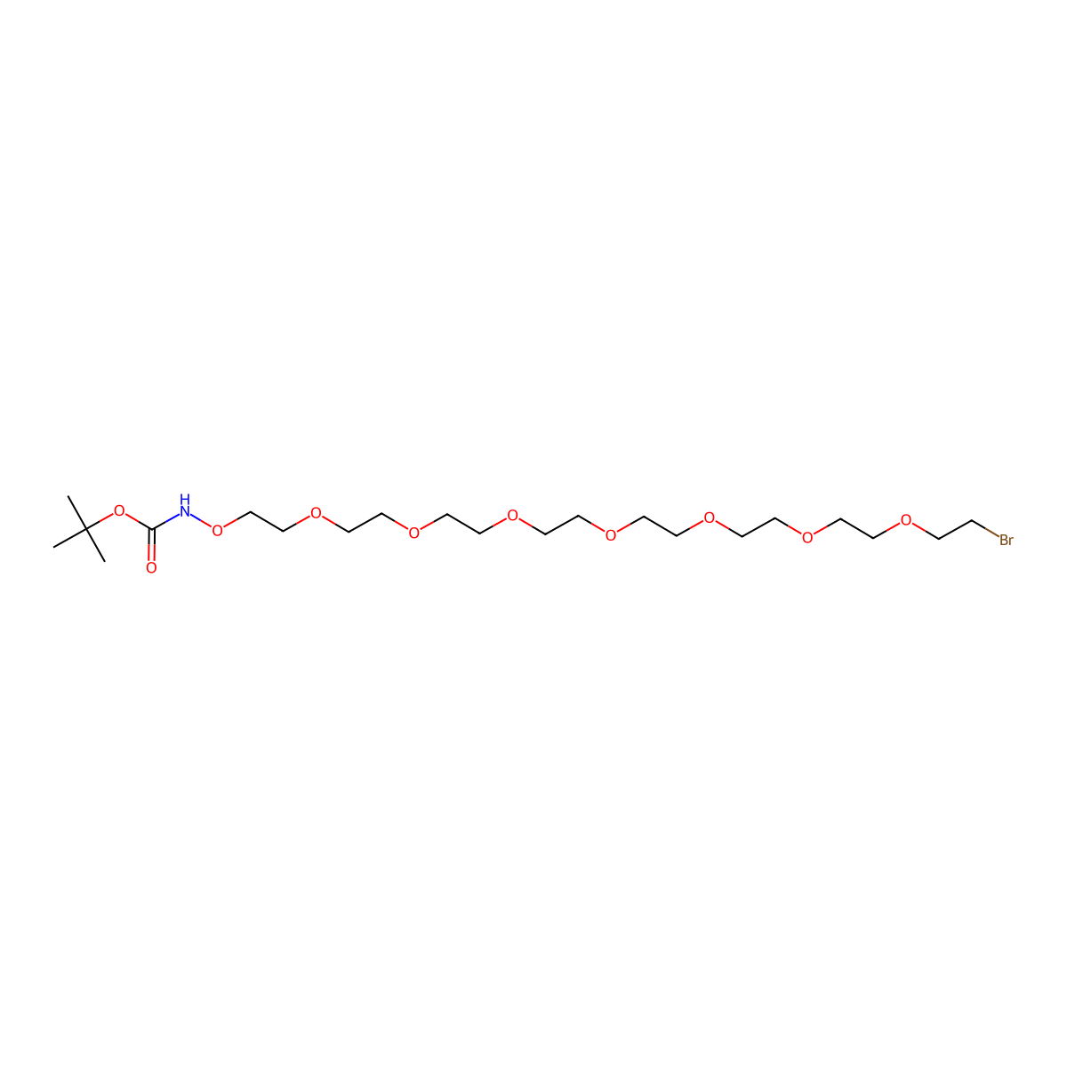 t-Boc-Aminooxy-PEG7-bromide molecular structure, CAS 2353410-15-6