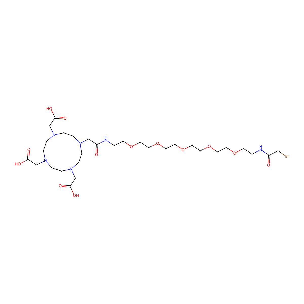 Bromoacetamido-PEG5-DOTA molecular structure, CAS 2353410-19-0