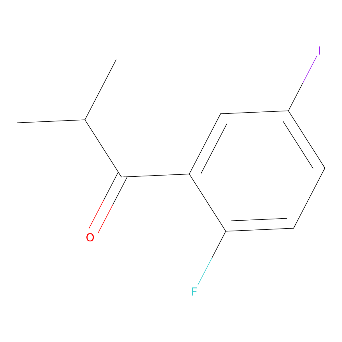 1-(2-Fluoro-5-iodophenyl)-2-methylpropan-1-one molecular structure, CAS 2353414-91-0