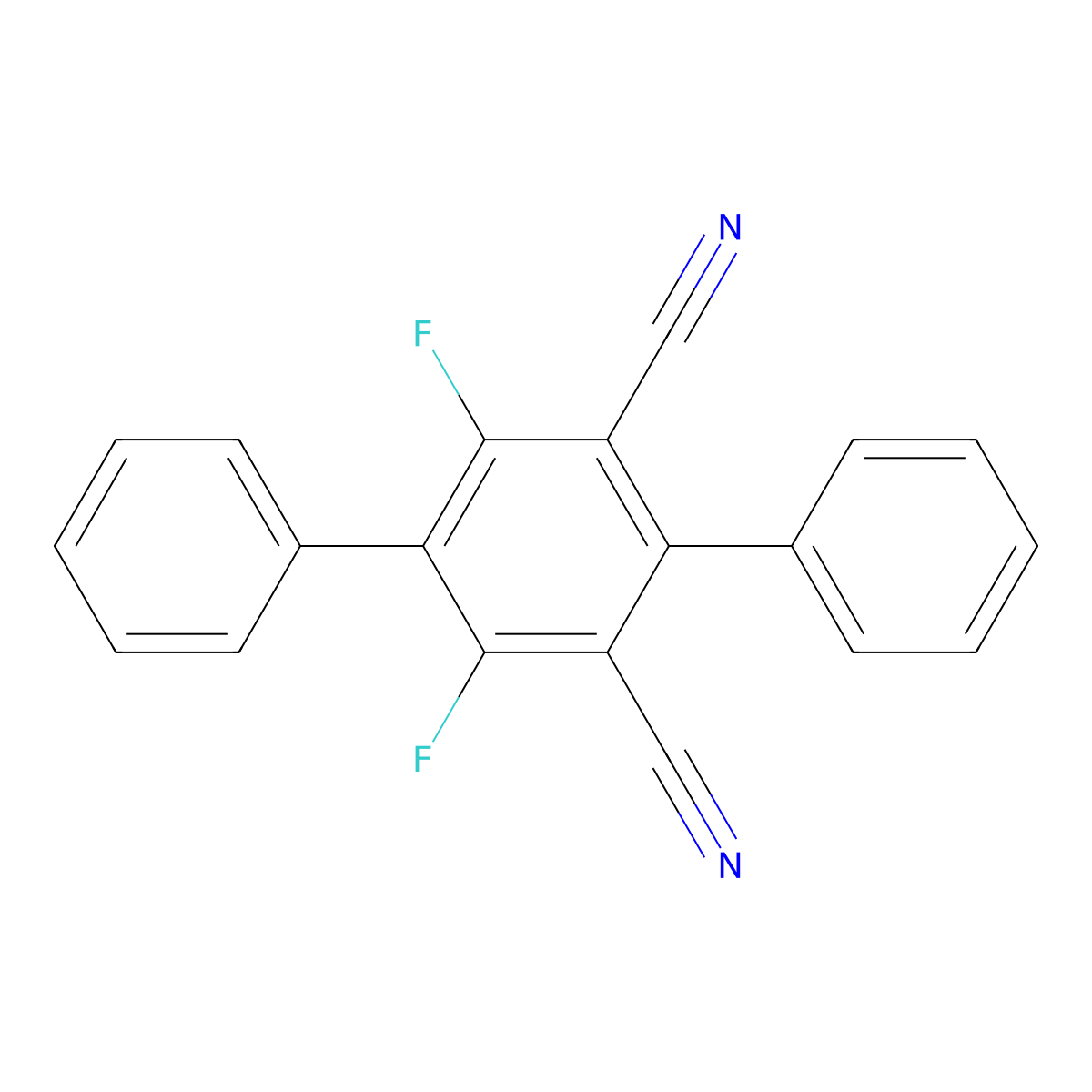 3',5'-Difluoro-[1,1':4',1''-terphenyl]-2',6'-dicarbonitrile molecular structure, CAS 2353500-56-6