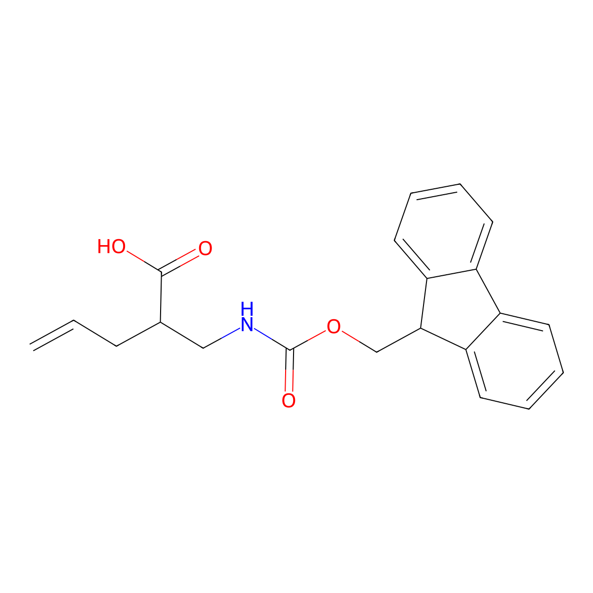 2-[({[(9H-fluoren-9-yl)methoxy]carbonyl}amino)methyl]pent-4-enoic acid molecular structure, CAS 2353521-29-4