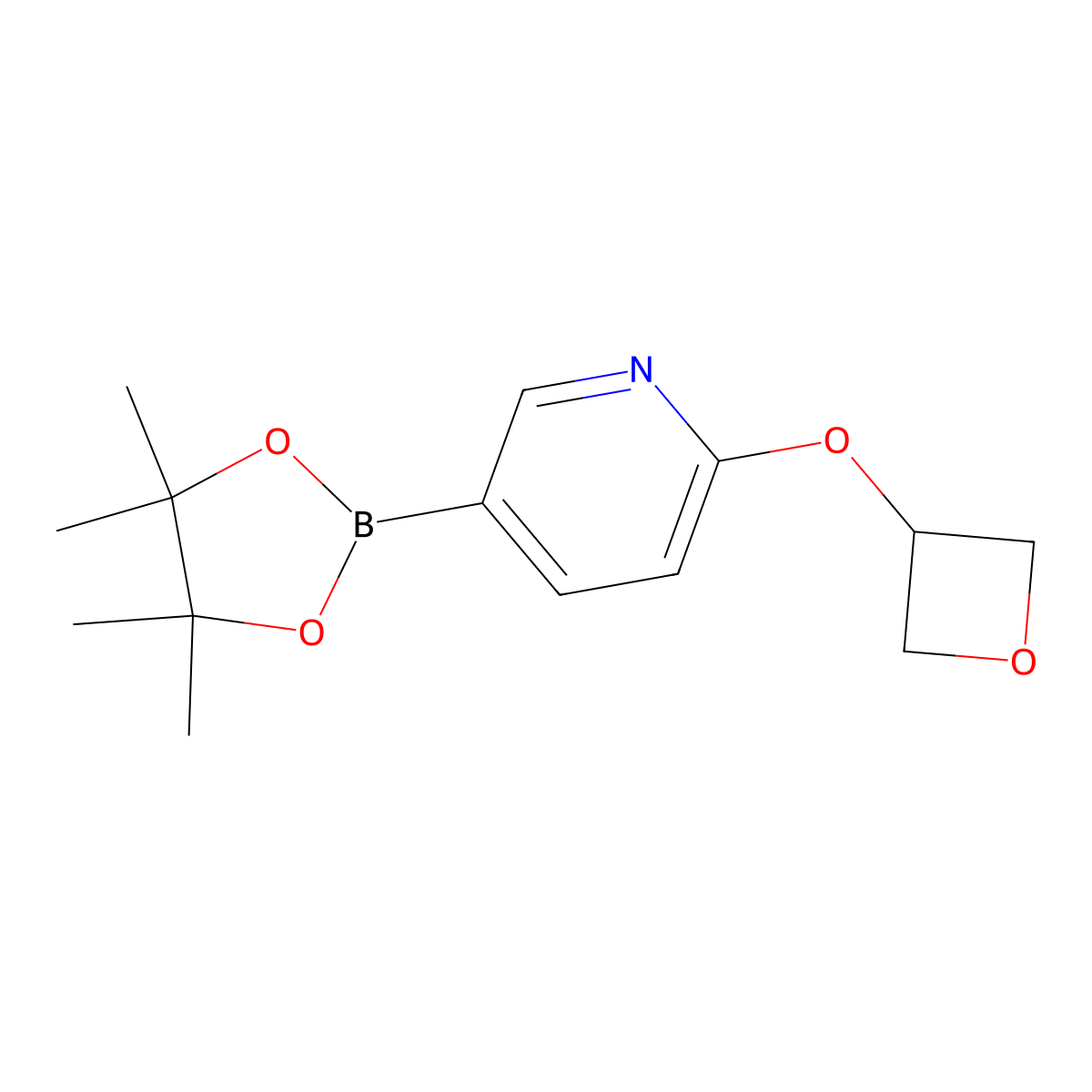 2-(Oxetan-3-yloxy)-5-(4,4,5,5-tetramethyl-1,3,2-dioxaborolan-2-yl)pyridine molecular structure, CAS 2353522-90-2