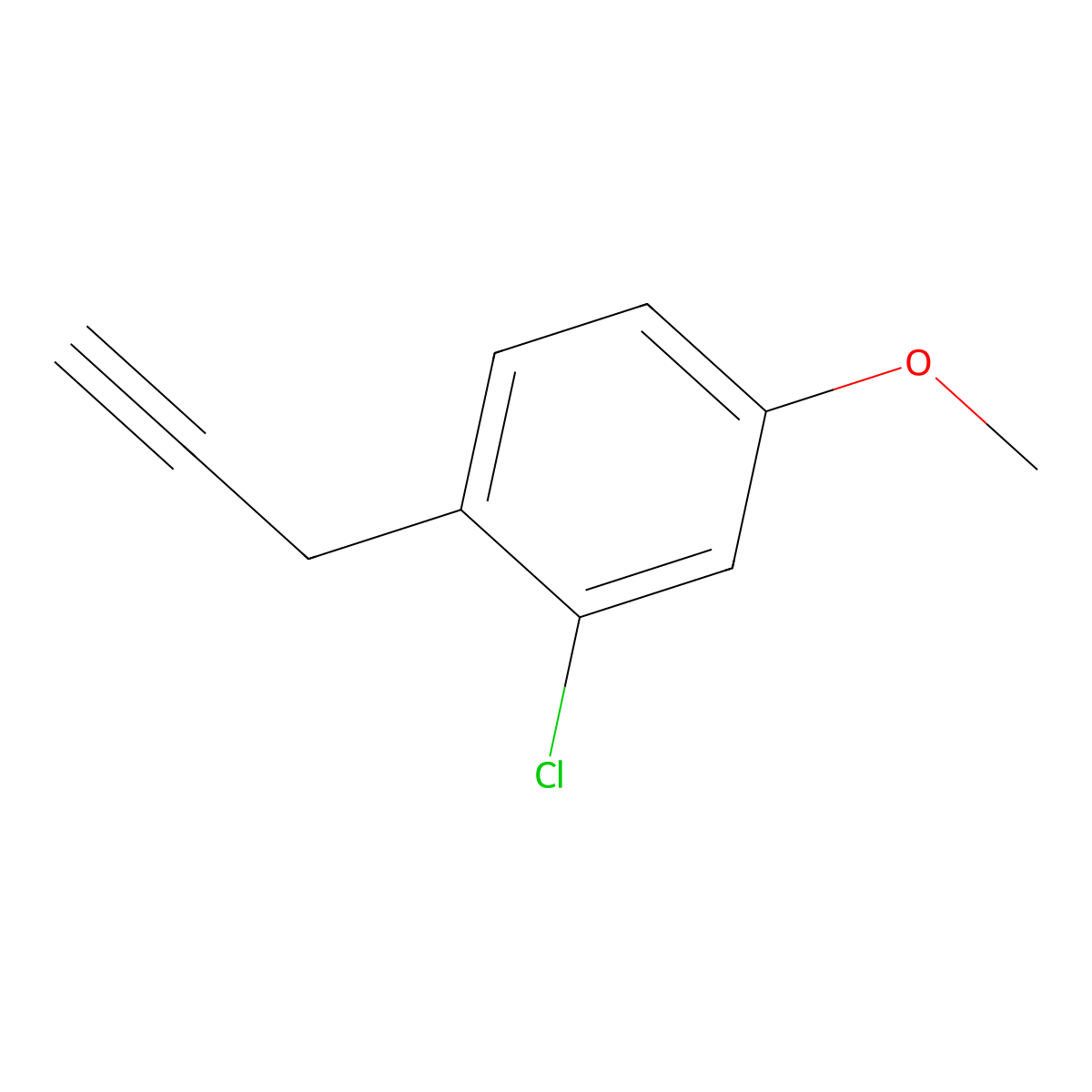 2-Chloro-4-methoxy-1-(prop-2-yn-1-yl)benzene molecular structure, CAS 2353532-88-2
