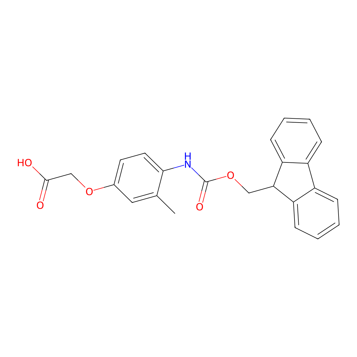2-[4-({[(9H-fluoren-9-yl)methoxy]carbonyl}amino)-3-methylphenoxy]acetic acid molecular structure, CAS 2353533-84-1