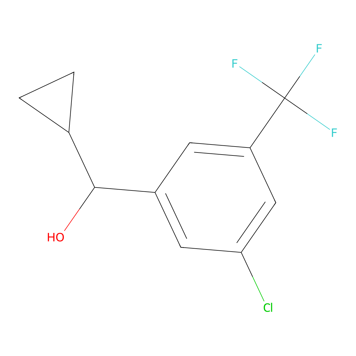 3-Chloro-alpha-cyclopropyl-5-(trifluoromethyl)benZenemethanol molecular structure, CAS 2353533-95-4