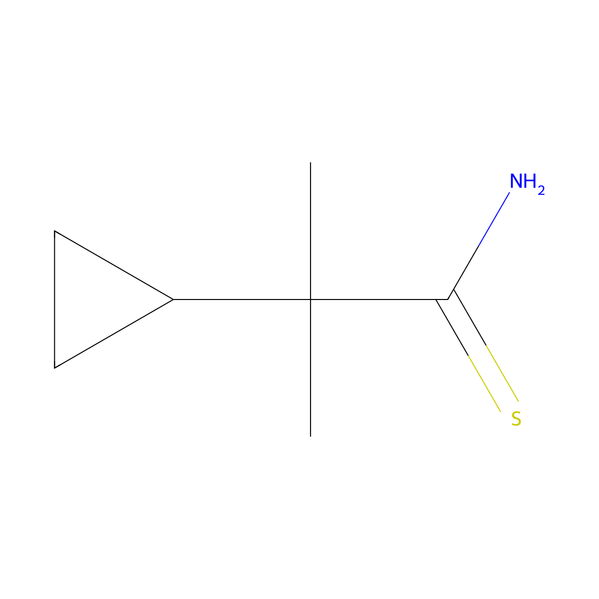 2-Cyclopropyl-2-methylpropanethioamide molecular structure, CAS 2353540-48-2
