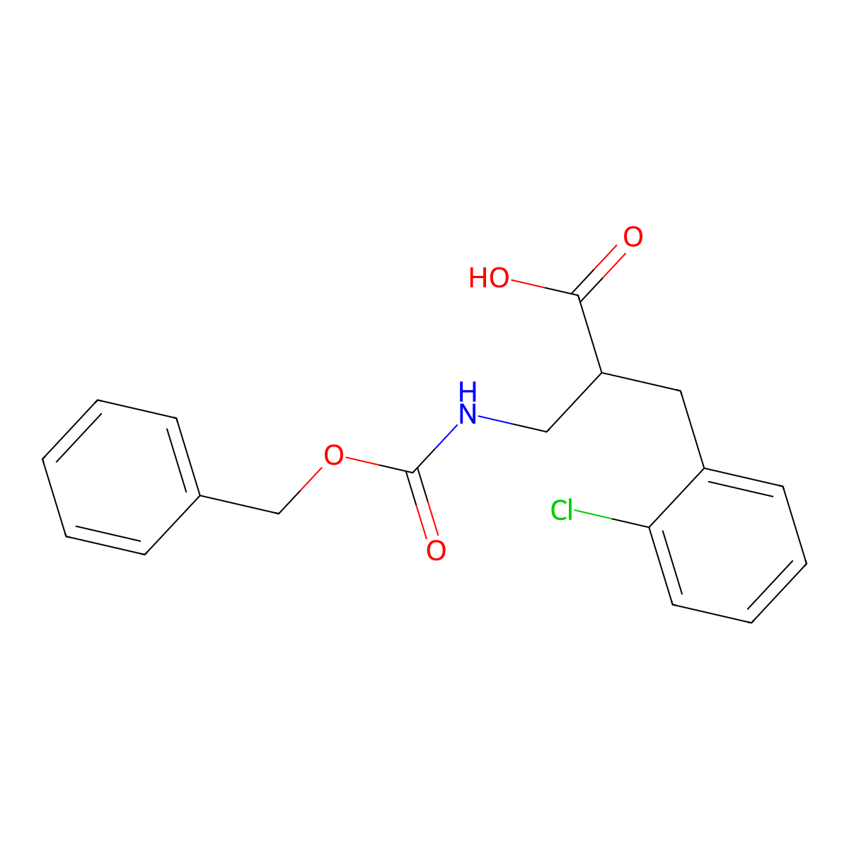 3-{[(Benzyloxy)carbonyl]amino}-2-[(2-chlorophenyl)methyl]propanoic acid molecular structure, CAS 2353541-06-5