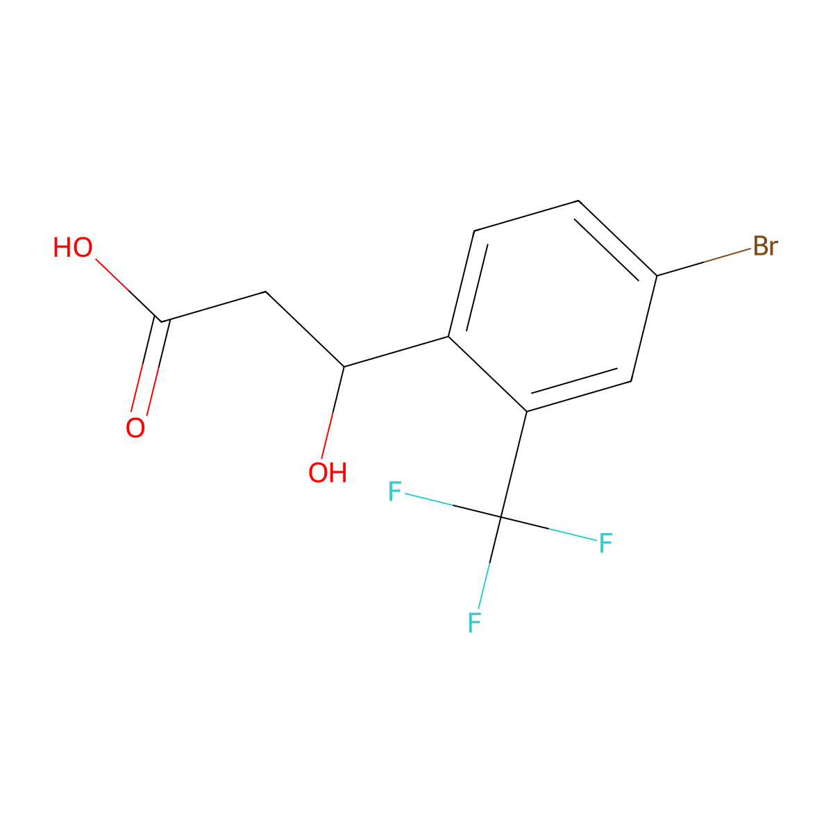 3-(4-Bromo-2-(trifluoromethyl)phenyl)-3-hydroxypropanoic acid molecular structure, CAS 2353541-43-0