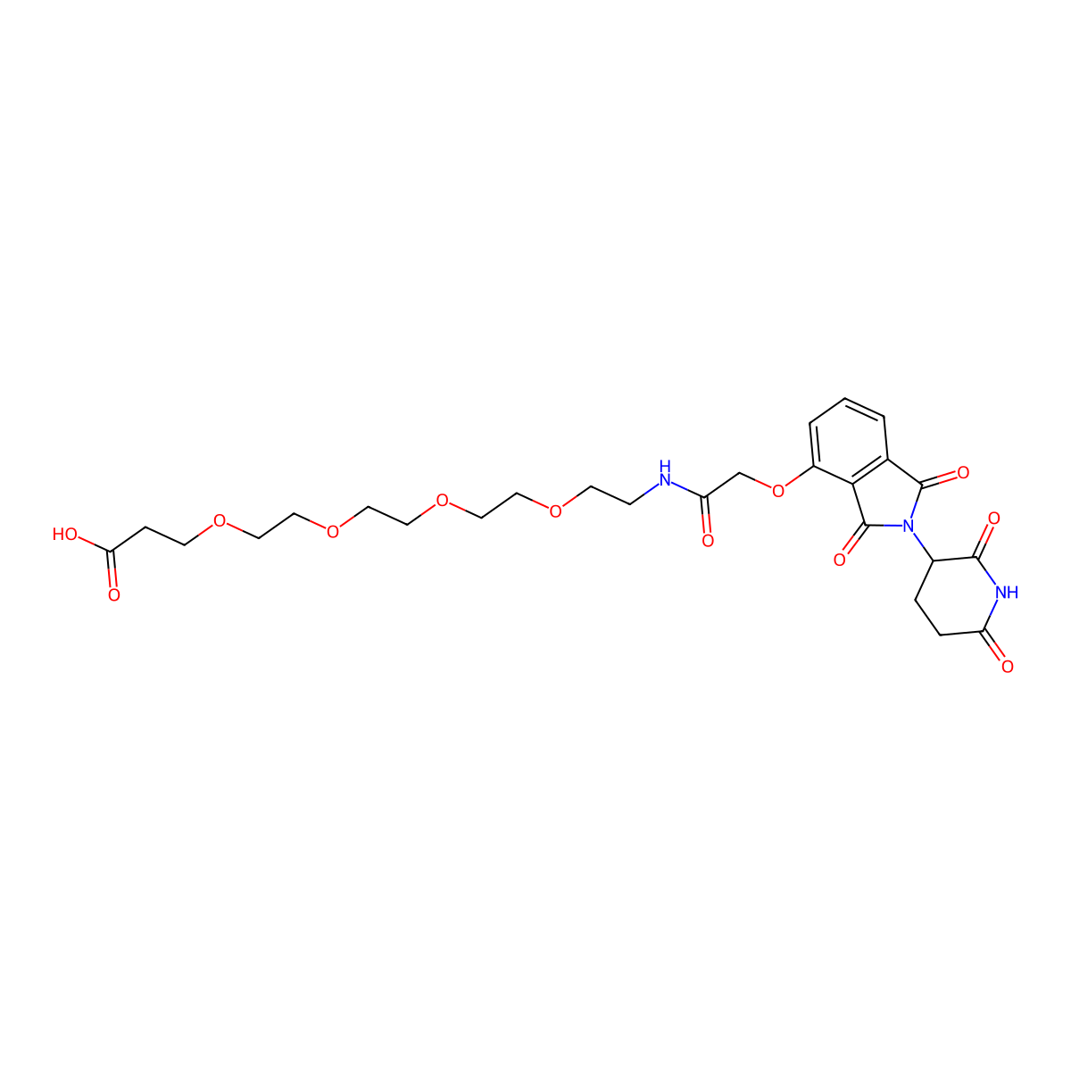 1-((2-(2,6-Dioxopiperidin-3-yl)-1,3-dioxoisoindolin-4-yl)oxy)-2-oxo-6,9,12,15-tetraoxa-3-azaoctadecan-18-oic acid molecular structure, CAS 2353563-50-3