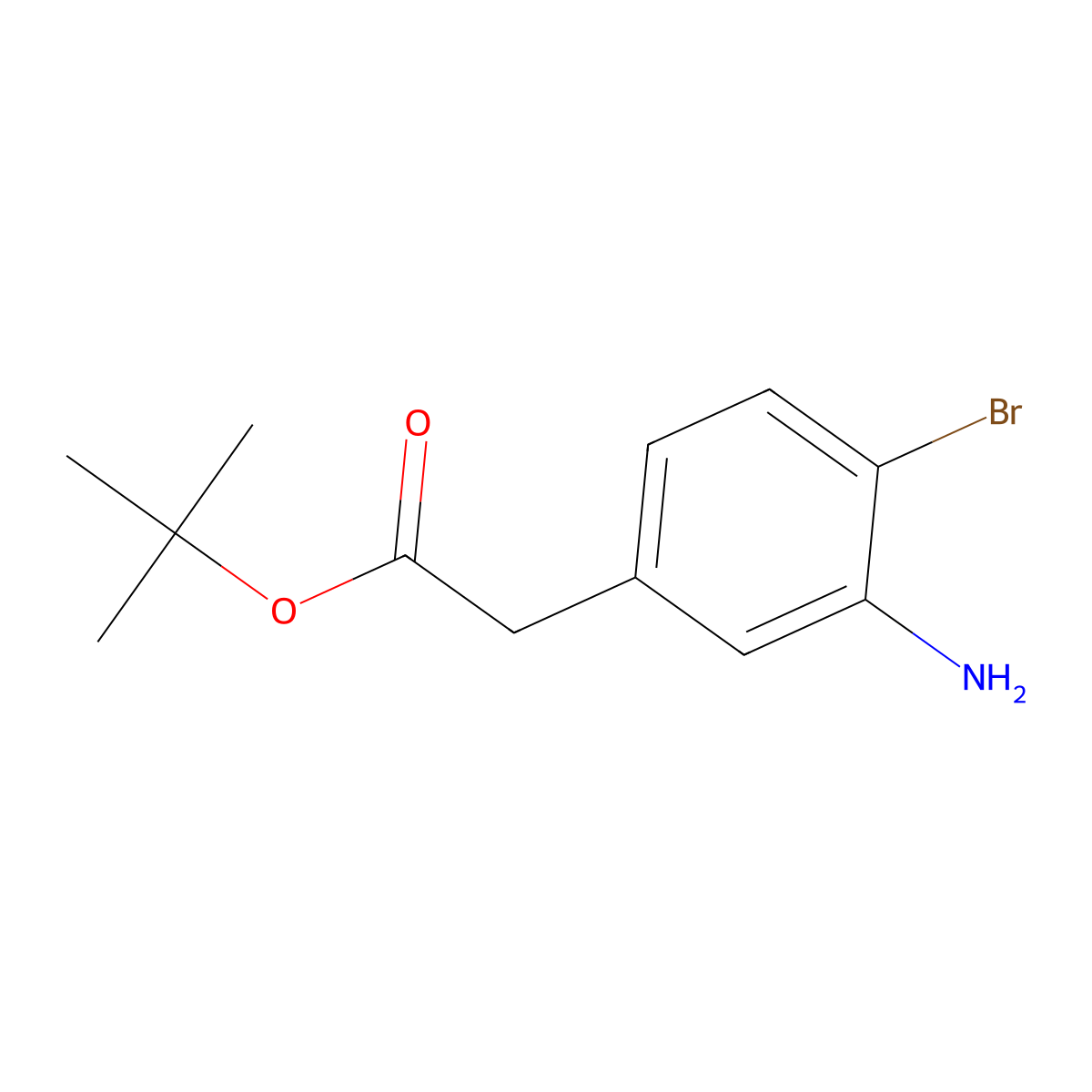 Tert-butyl 2-(3-amino-4-bromophenyl)acetate molecular structure, CAS 2353565-93-0