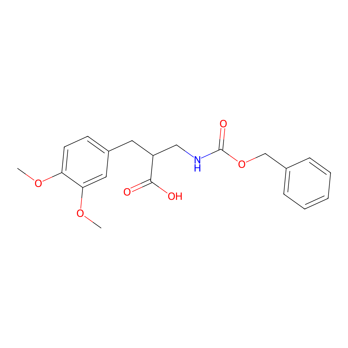 3-{[(Benzyloxy)carbonyl]amino}-2-[(3,4-dimethoxyphenyl)methyl]propanoic acid molecular structure, CAS 2353577-41-8