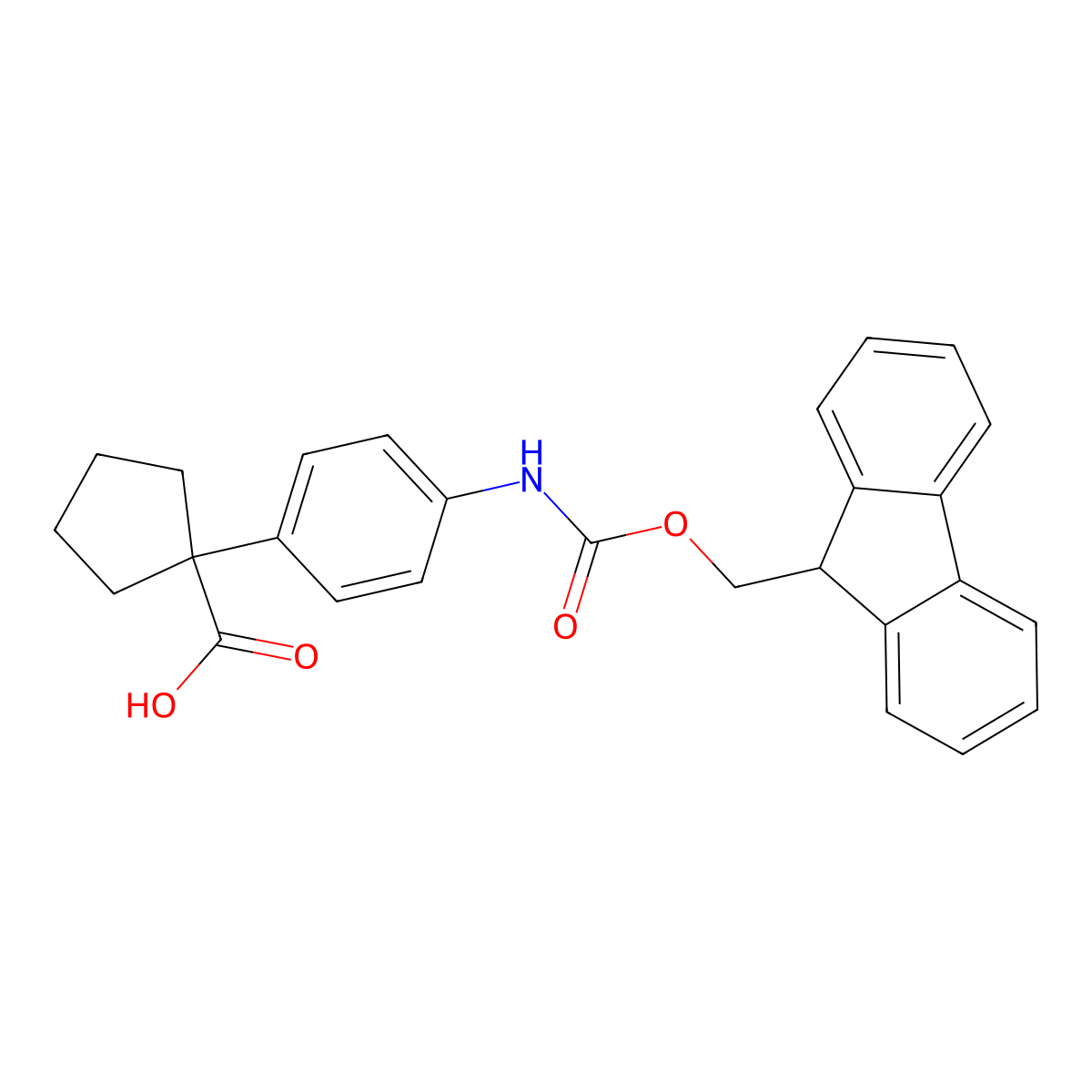 1-[4-({[(9H-fluoren-9-yl)methoxy]carbonyl}amino)phenyl]cyclopentane-1-carboxylicacid molecular structure, CAS 2353578-47-7