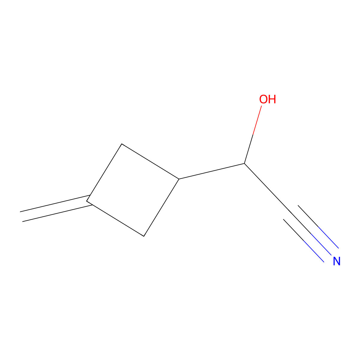 2-Hydroxy-2-(3-methylidenecyclobutyl)acetonitrile molecular structure, CAS 2353578-76-2