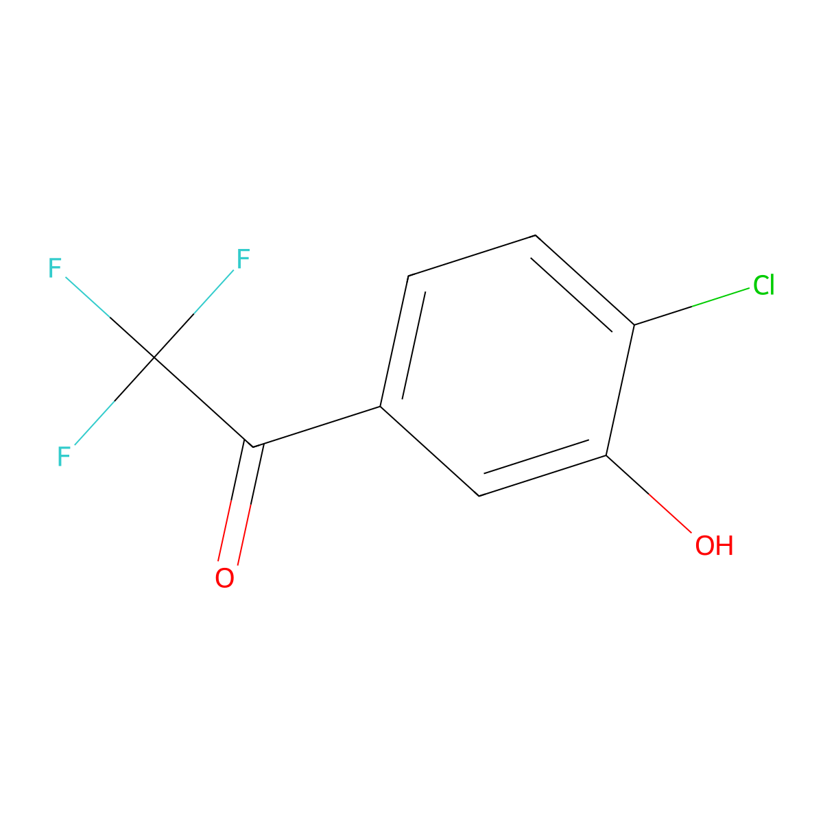 1-(4-Chloro-3-hydroxyphenyl)-2,2,2-trifluoroethanone molecular structure, CAS 2353579-53-8