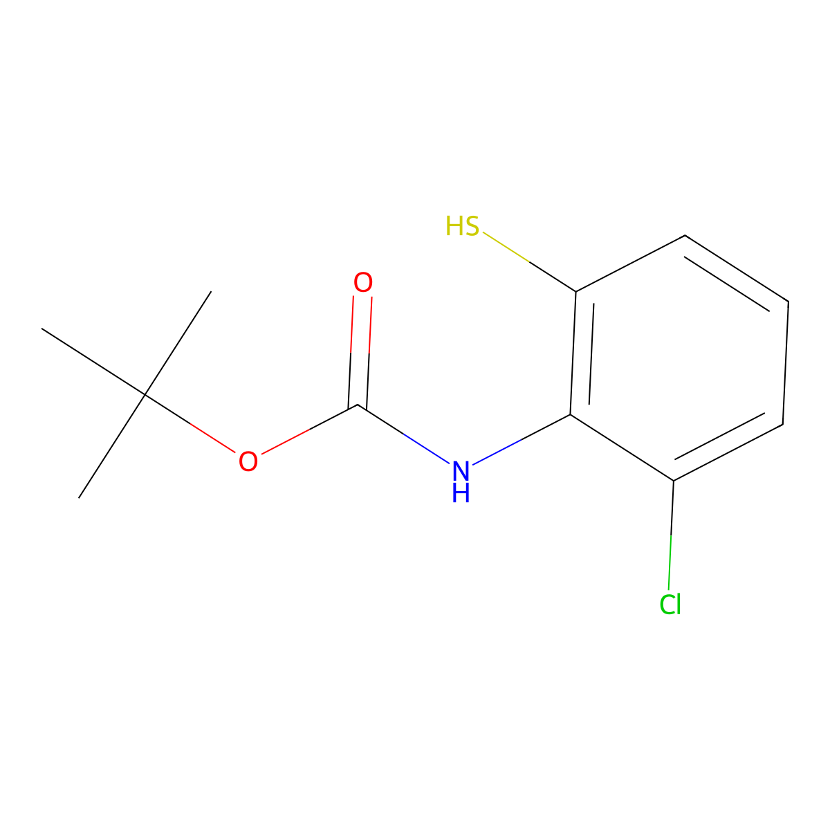 tert-butyl N-(2-chloro-6-sulfanylphenyl)carbamate molecular structure, CAS 2353583-01-2