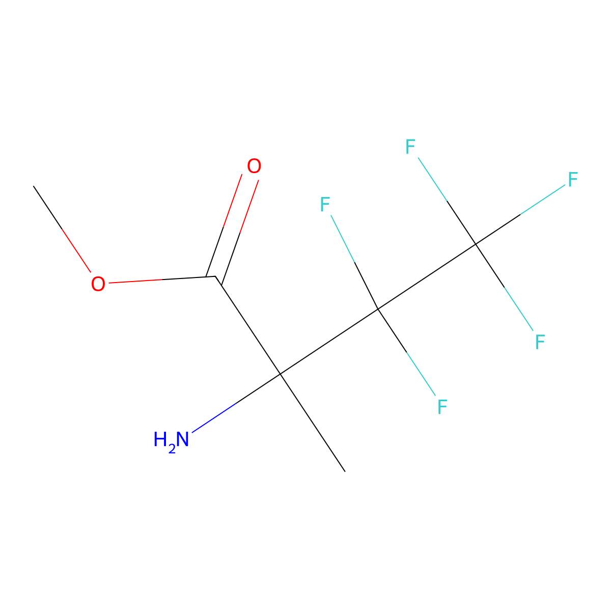 Methyl 2-amino-3,3,4,4,4-pentafluoro-2-methylbutanoate molecular structure, CAS 2353587-68-3