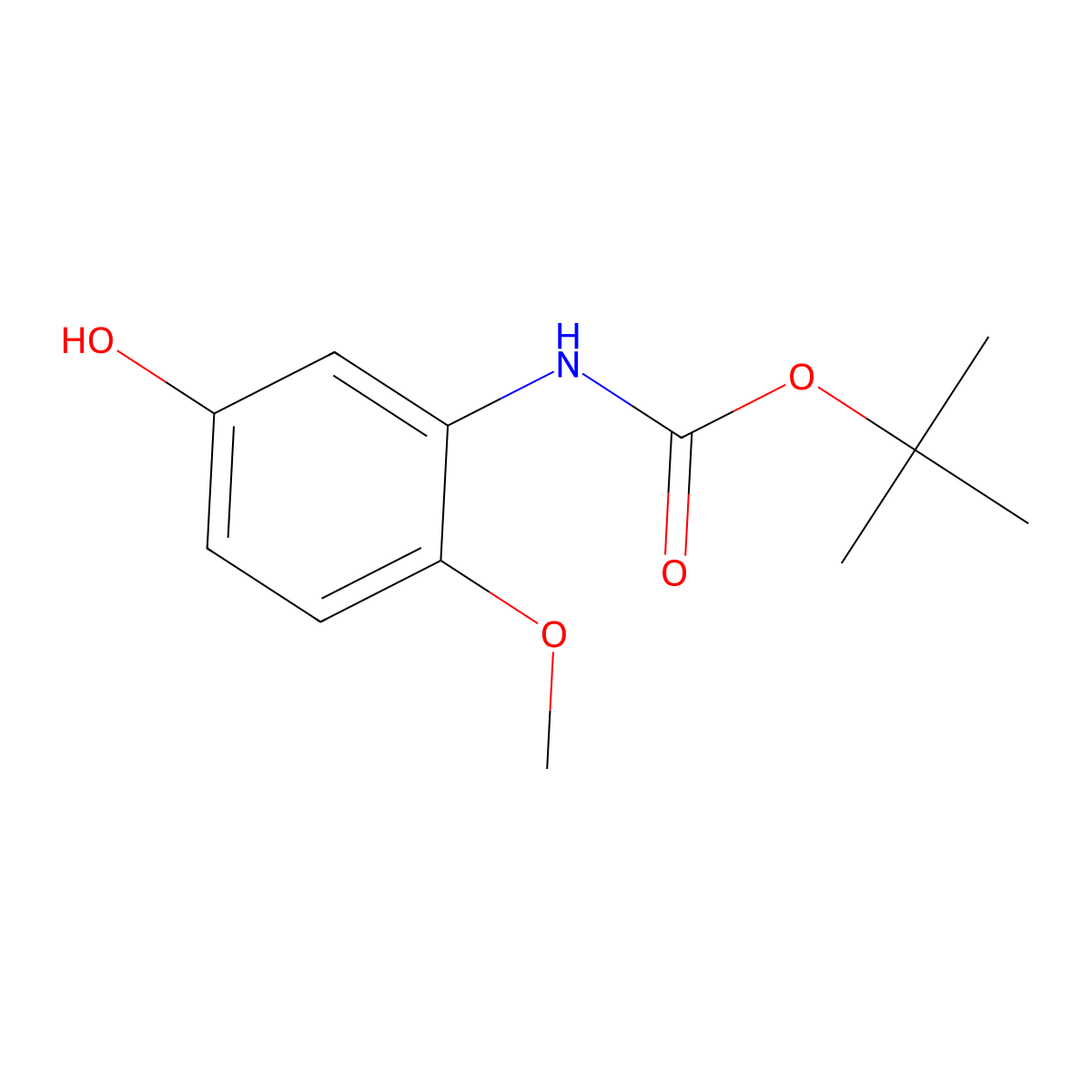 tert-butyl N-(5-hydroxy-2-methoxyphenyl)carbamate molecular structure, CAS 2353596-62-8