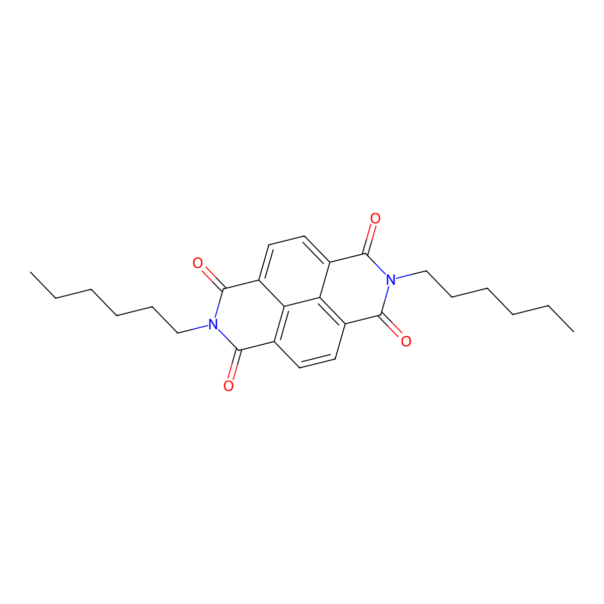 2,7-Dihexylbenzo[lmn][3,8]phenanthroline-1,3,6,8(2H,7H)-tetraone molecular structure, CAS 23536-15-4