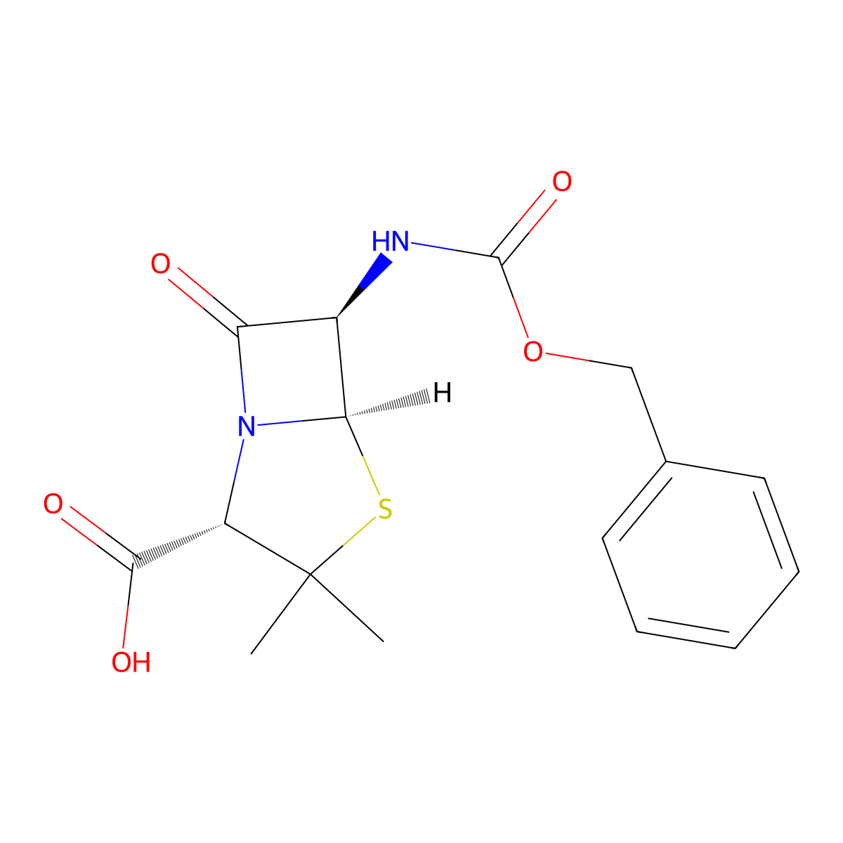 (2S,5R,6R)-6-{[(benzyloxy)carbonyl]amino}-3,3-dimethyl-7-oxo-4-thia-1-azabicyclo[3.2.0]heptane-2-carboxylic acid molecular structure, CAS 23536-59-6