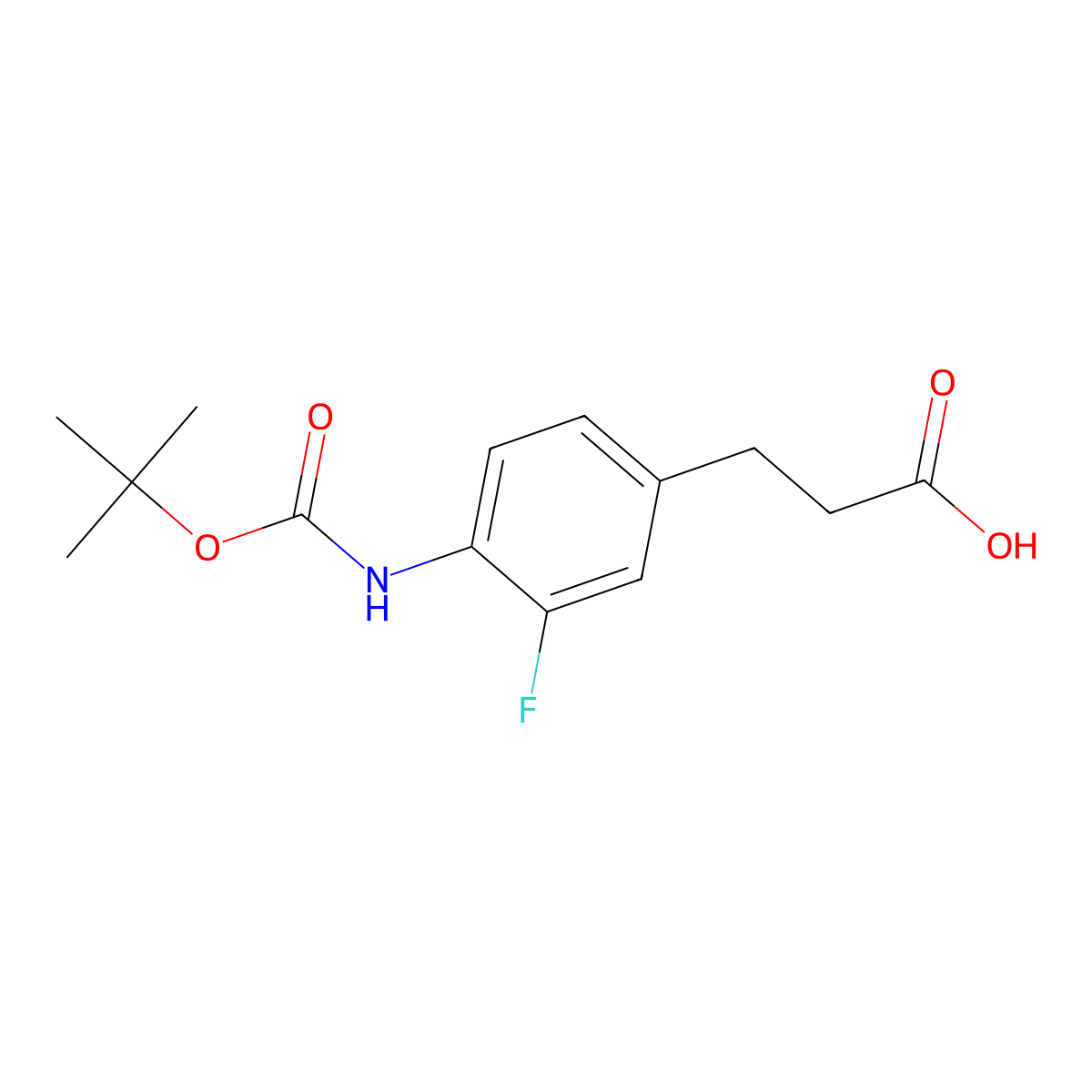 3-(4-{[(Tert-butoxy)carbonyl]amino}-3-fluorophenyl)propanoic acid molecular structure, CAS 2353603-60-6