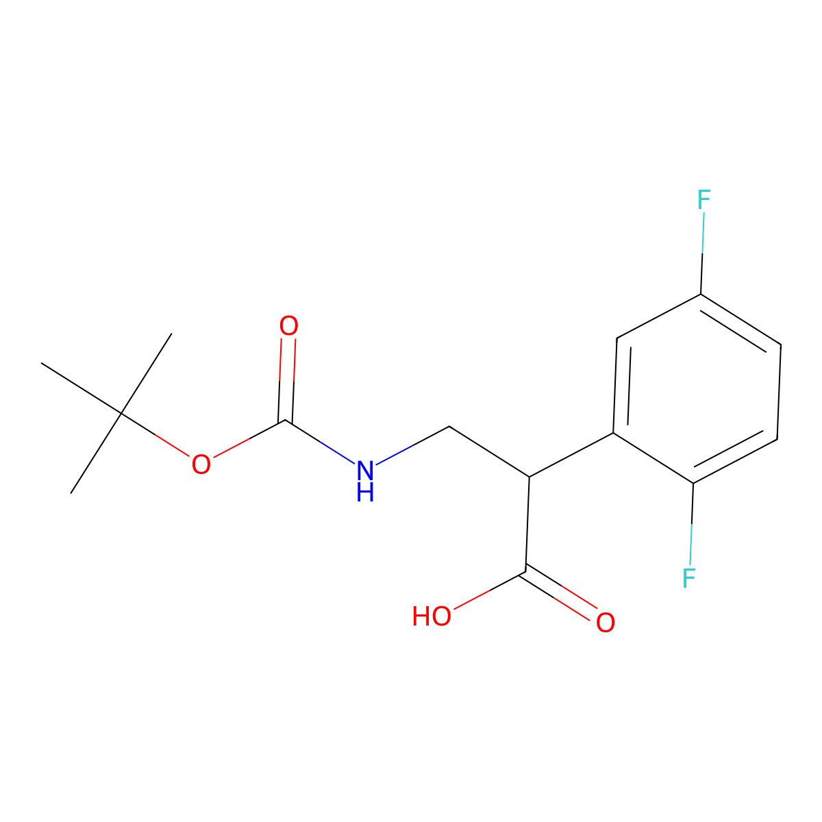 3-{[(Tert-butoxy)carbonyl]amino}-2-(2,5-difluorophenyl)propanoic acid molecular structure, CAS 2353605-92-0