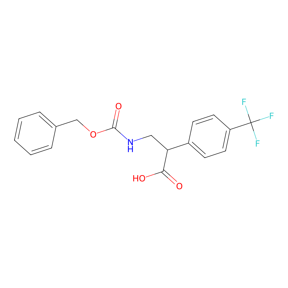 3-{[(Benzyloxy)carbonyl]amino}-2-[4-(trifluoromethyl)phenyl]propanoic acid molecular structure, CAS 2353606-87-6
