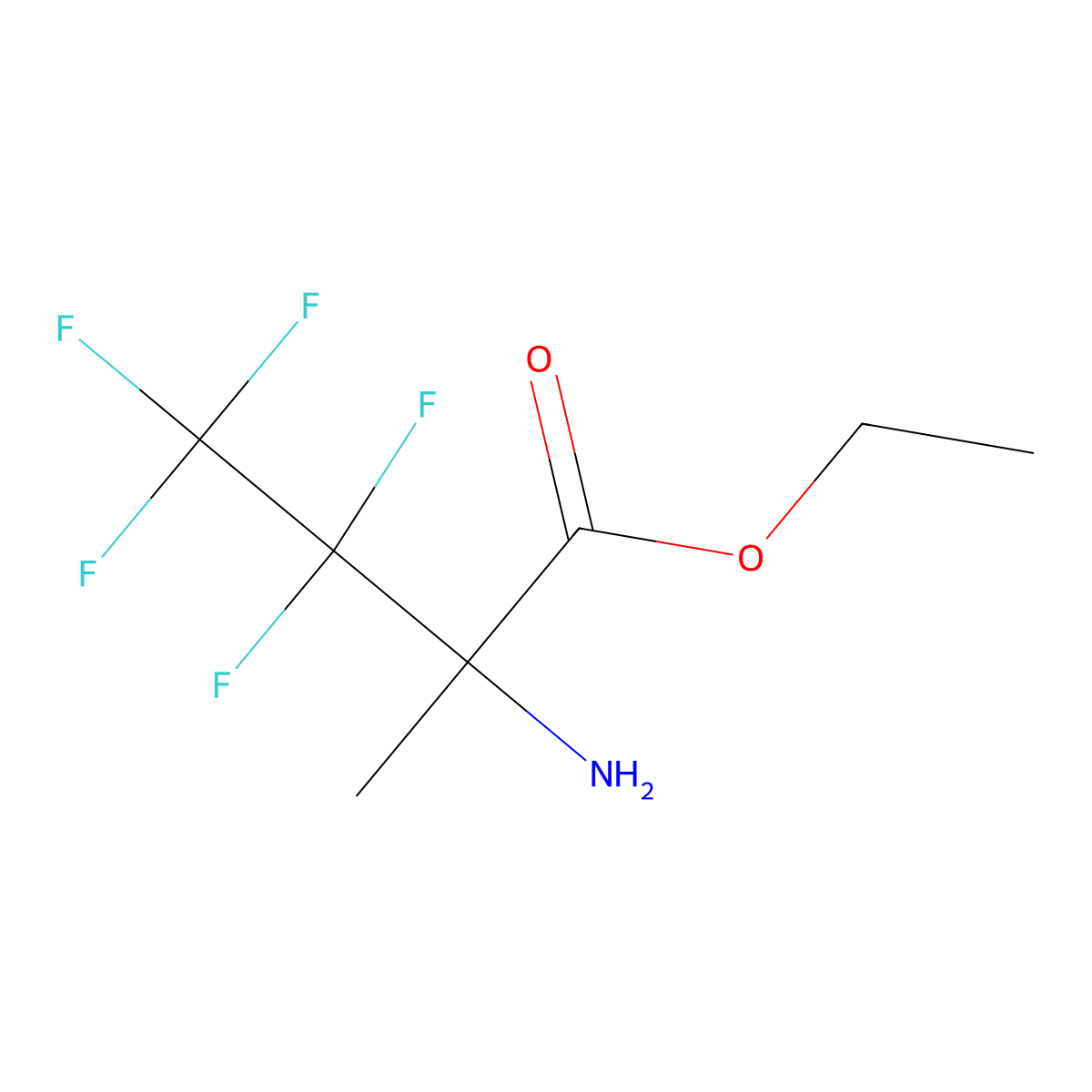 Ethyl 2-amino-3,3,4,4,4-pentafluoro-2-methylbutanoate molecular structure, CAS 2353614-86-3