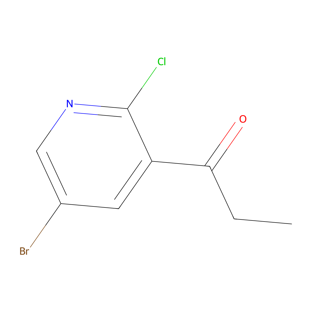 1-(5-Bromo-2-chloro-3-pyridinyl)-1-propanone molecular structure, CAS 2353621-86-8