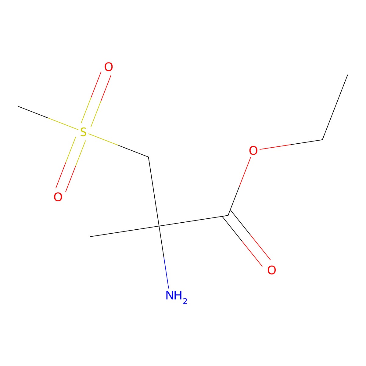 Ethyl 2-amino-3-methanesulfonyl-2-methylpropanoate molecular structure, CAS 2353644-04-7