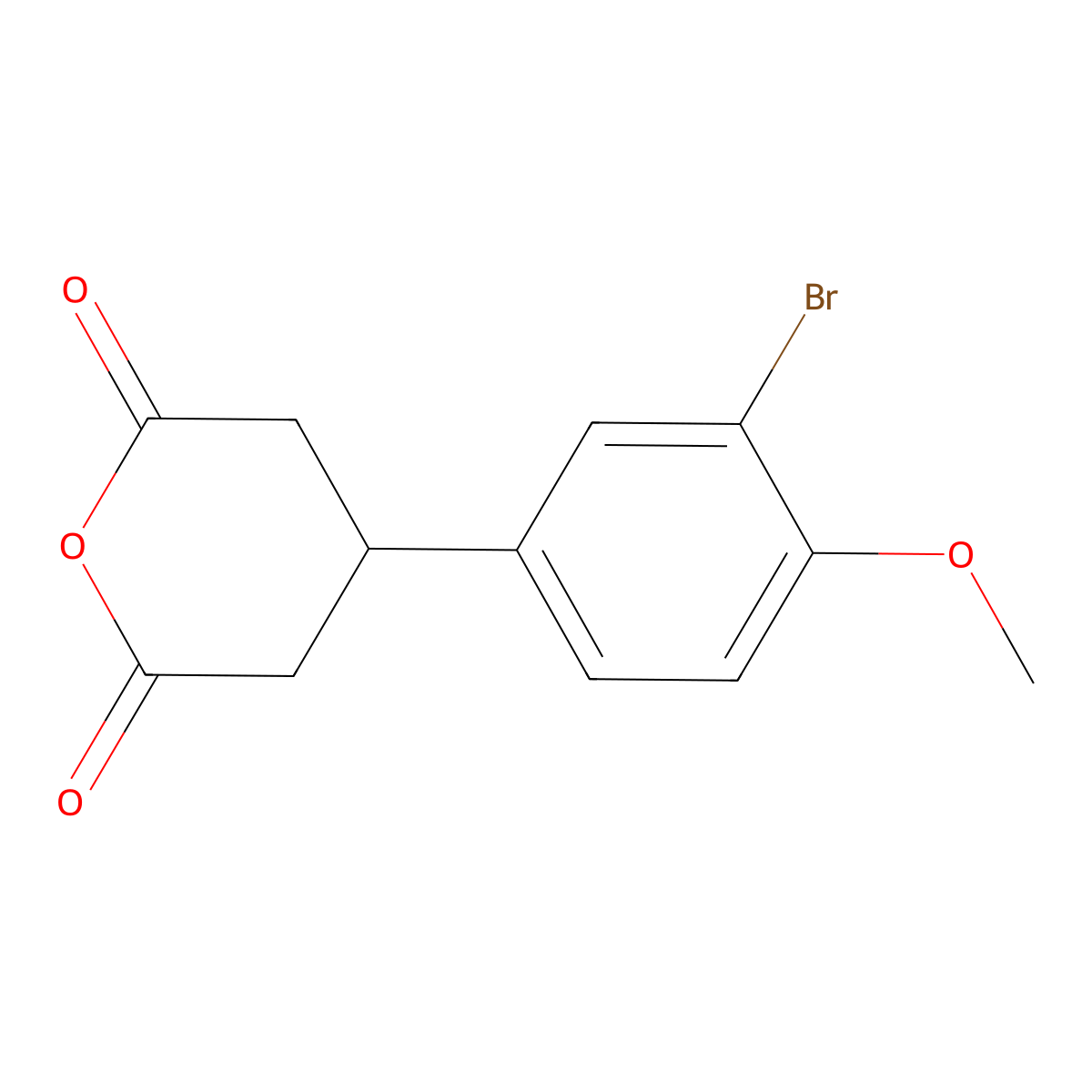 4-(3-Bromo-4-methoxyphenyl)oxane-2,6-dione molecular structure, CAS 2353647-86-4