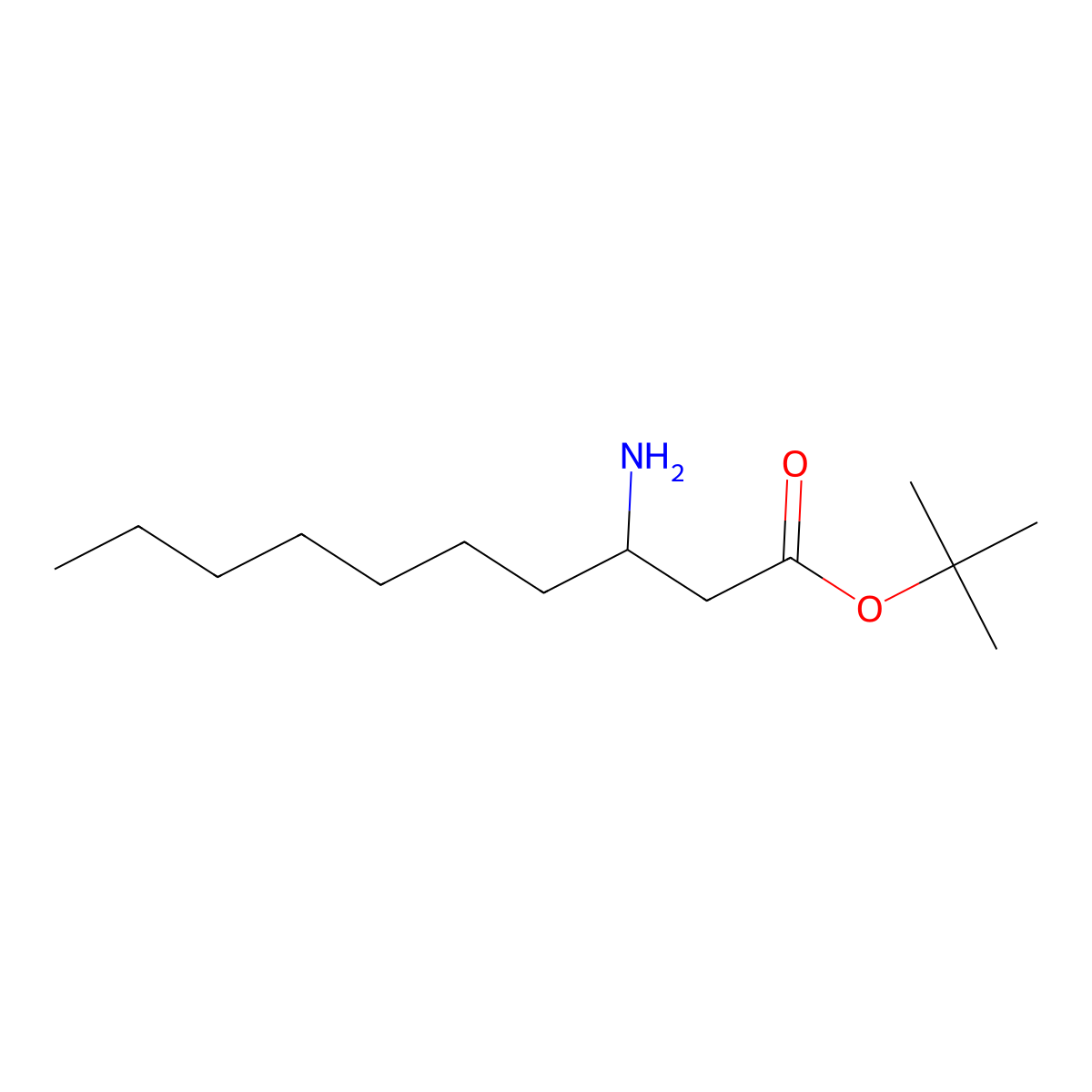 Tert-butyl 3-aminodecanoate molecular structure, CAS 2353670-49-0
