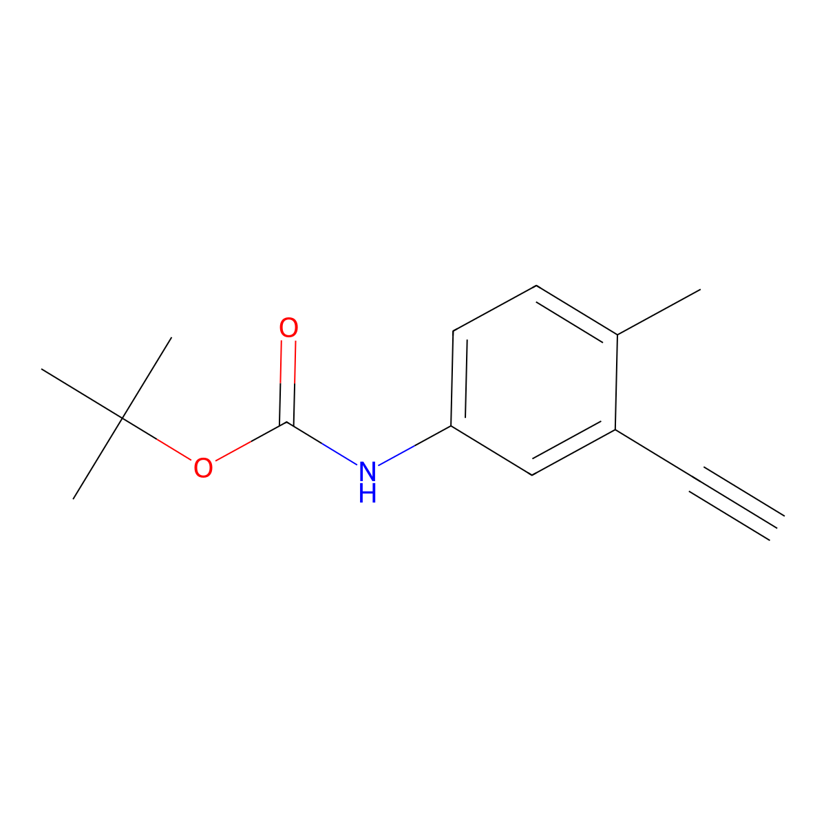 tert-butyl N-(3-ethynyl-4-methylphenyl)carbamate molecular structure, CAS 2353684-80-5