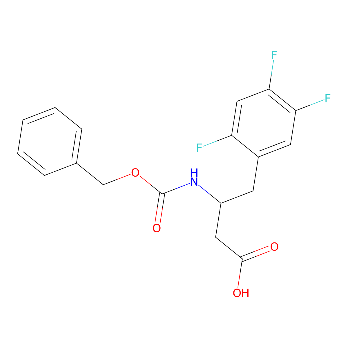 3-{[(Benzyloxy)carbonyl]amino}-4-(2,4,5-trifluorophenyl)butanoic acid molecular structure, CAS 2353686-54-9