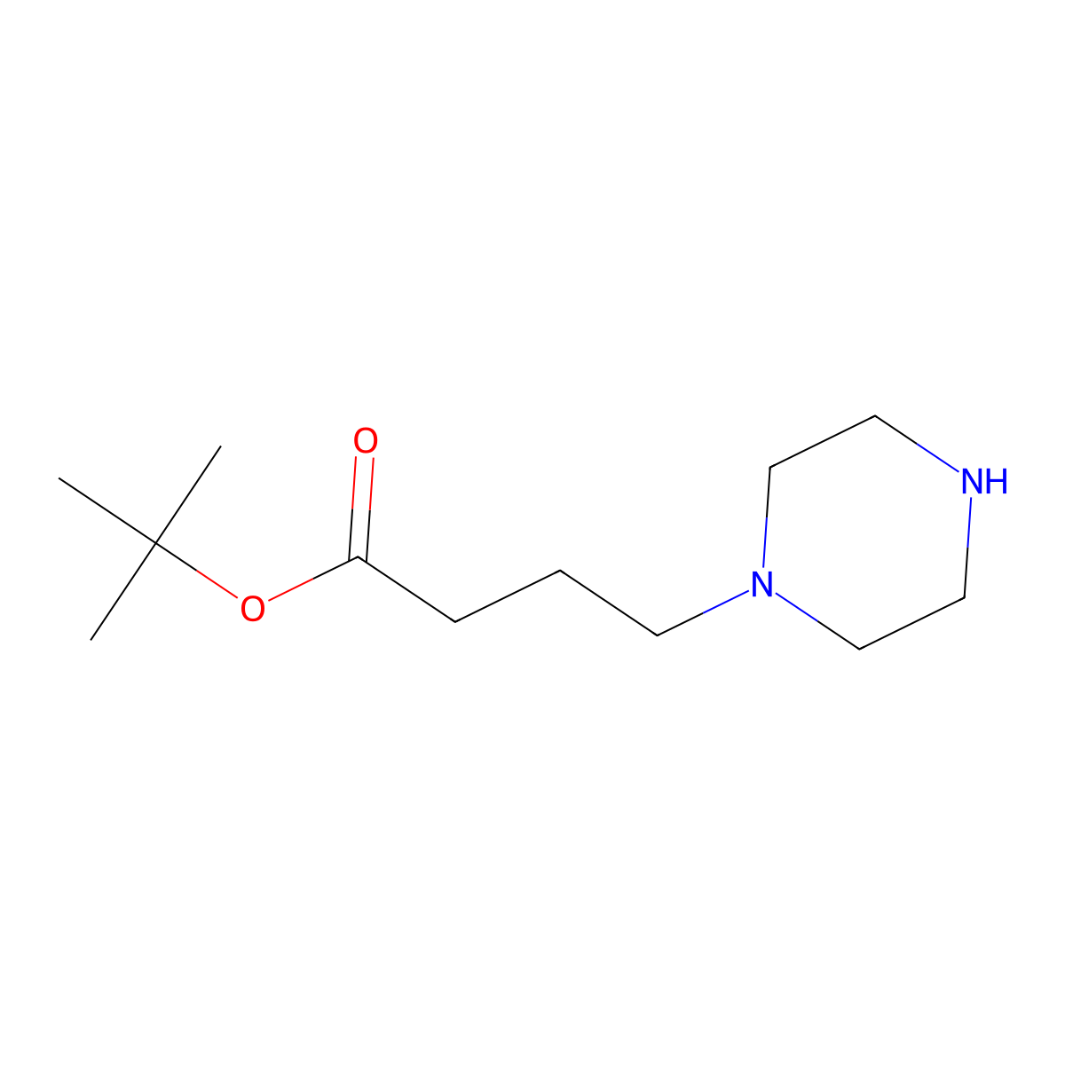 Tert-butyl 4-(piperazin-1-yl)butanoate molecular structure, CAS 2353693-65-7