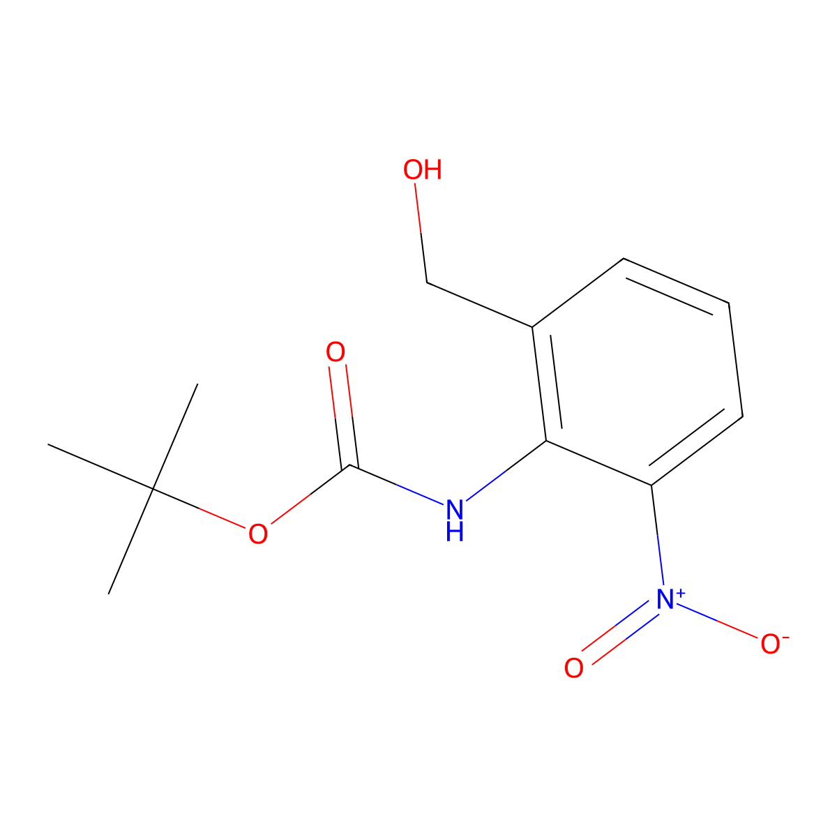 tert-butyl N-[2-(hydroxymethyl)-6-nitrophenyl]carbamate molecular structure, CAS 2353701-92-3