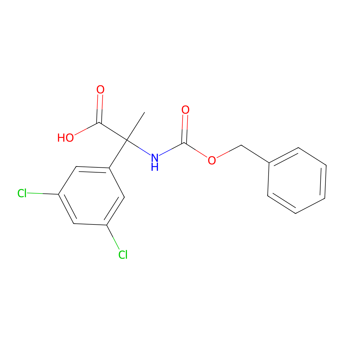 2-{[(Benzyloxy)carbonyl]amino}-2-(3,5-dichlorophenyl)propanoic acid molecular structure, CAS 2353712-64-6