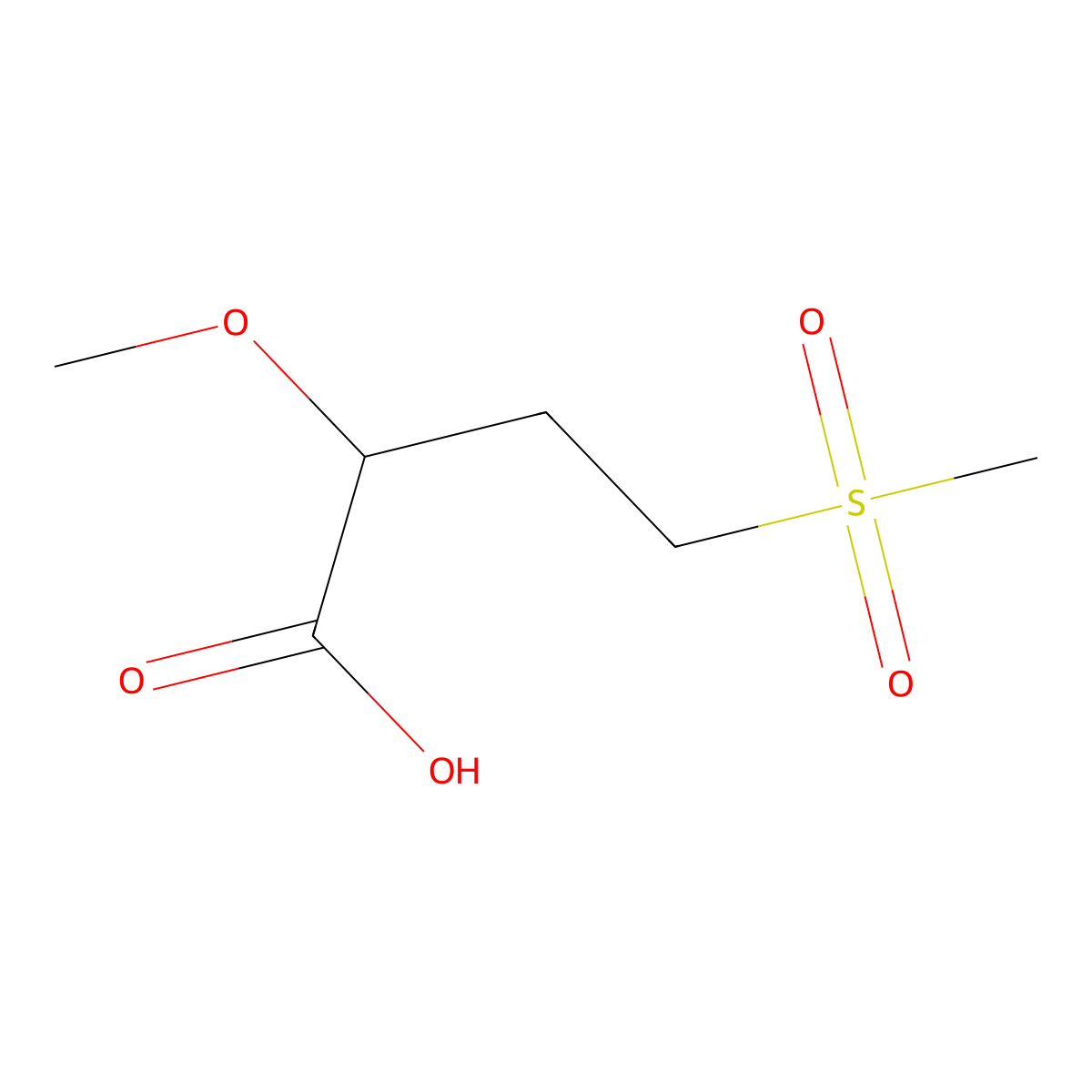4-Methanesulfonyl-2-methoxybutanoic acid molecular structure, CAS 2353715-65-6