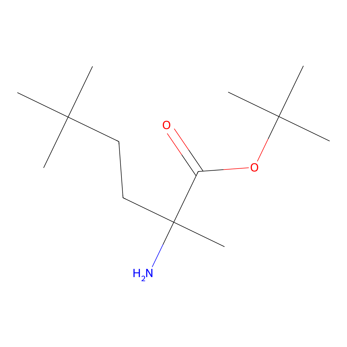 Tert-butyl 2-amino-2,5,5-trimethylhexanoate molecular structure, CAS 2353727-52-1