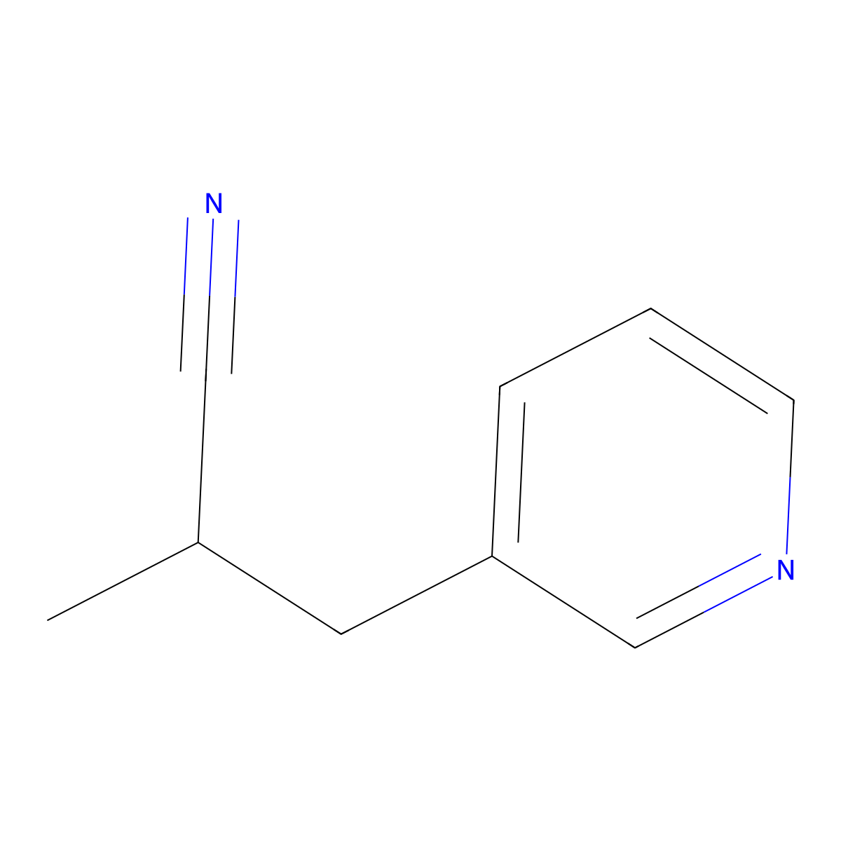 2-Methyl-3-pyridin-3-ylpropanenitrile molecular structure, CAS 2353744-30-4