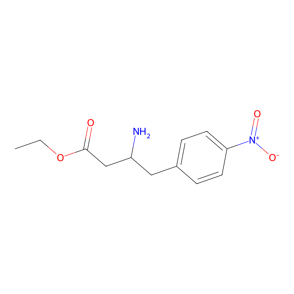 Ethyl 3-amino-4-(4-nitrophenyl)butanoate molecular structure, CAS 2353761-09-6