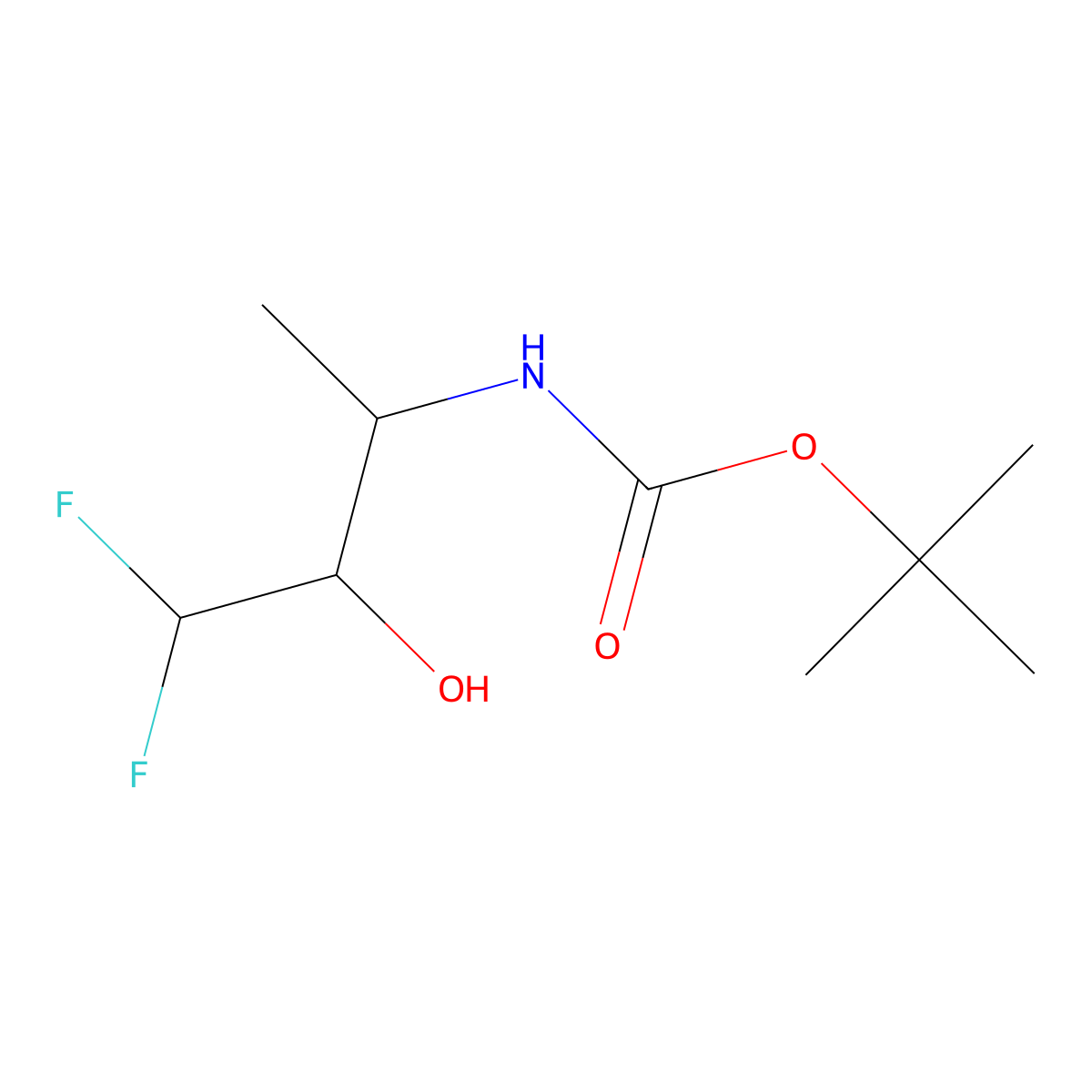 tert-butyl N-(4,4-difluoro-3-hydroxybutan-2-yl)carbamate molecular structure, CAS 2353761-32-5