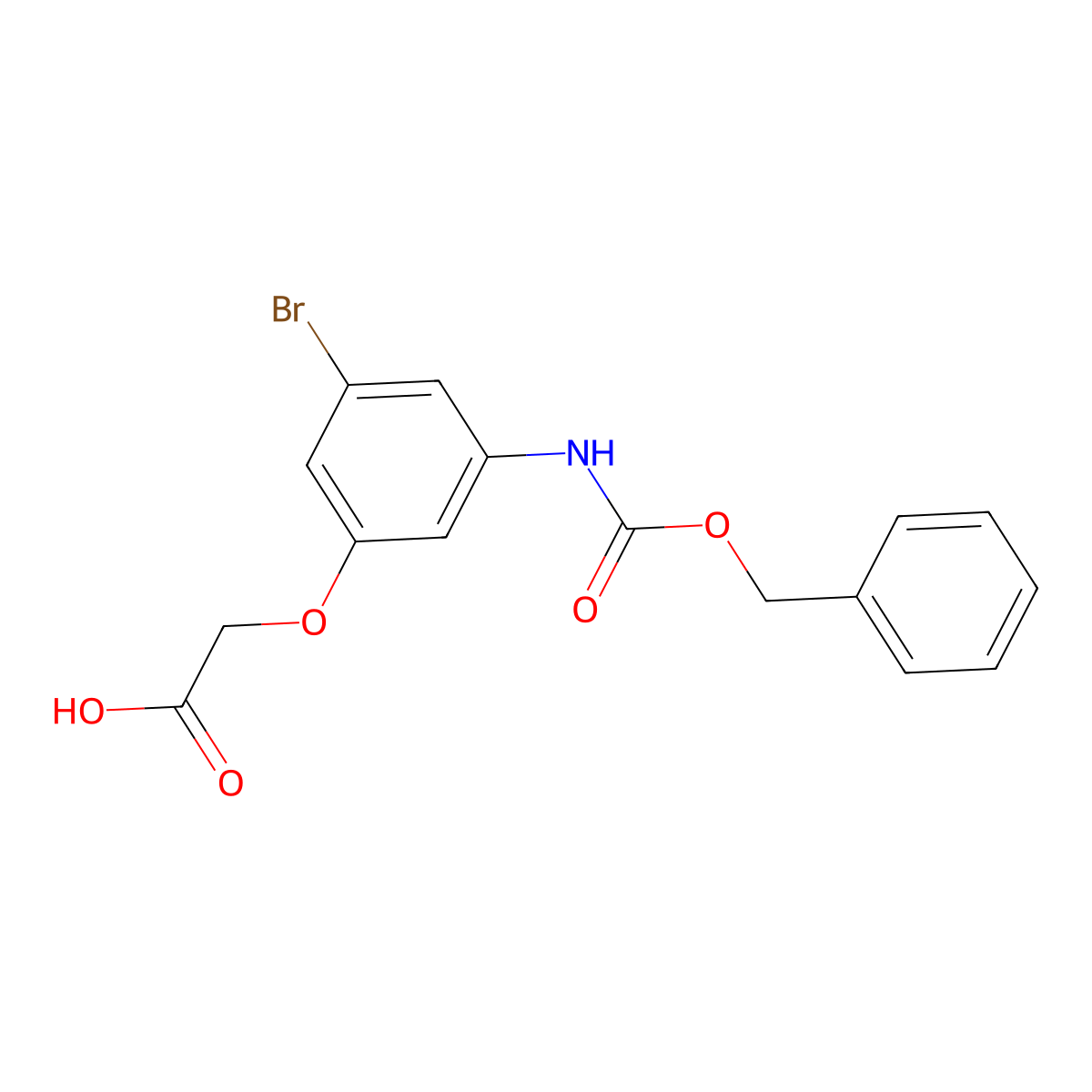 2-(3-{[(Benzyloxy)carbonyl]amino}-5-bromophenoxy)acetic acid molecular structure, CAS 2353762-39-5
