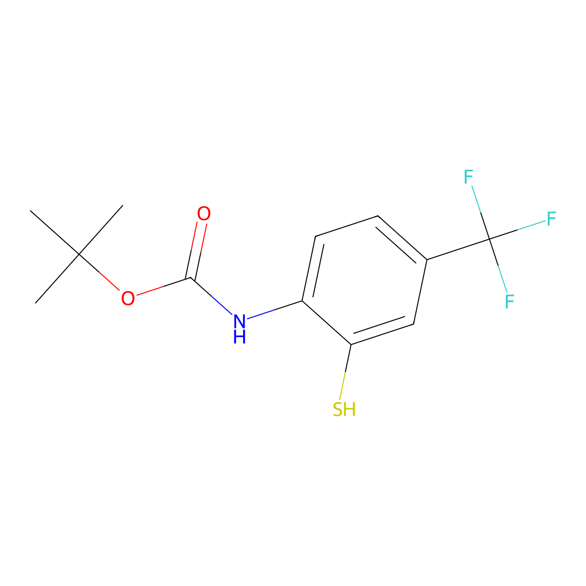 tert-butyl N-[2-sulfanyl-4-(trifluoromethyl)phenyl]carbamate molecular structure, CAS 2353762-85-1