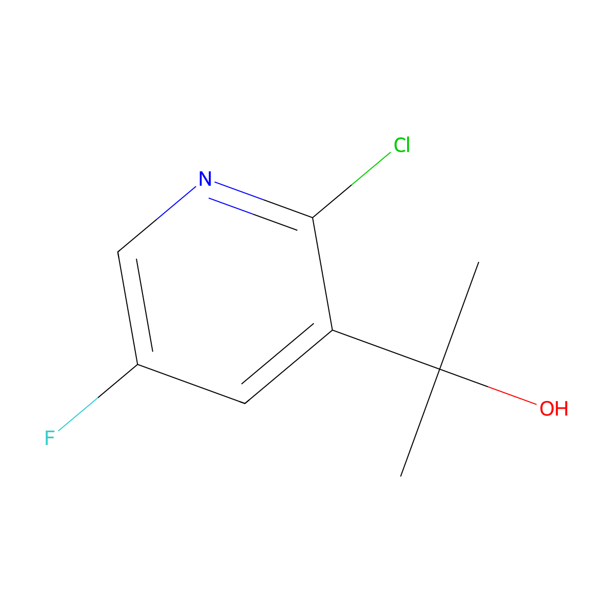 2-Chloro-5-fluoro-alpha,alpha-dimethyl-3-pyridinemethanol molecular structure, CAS 2353775-22-9