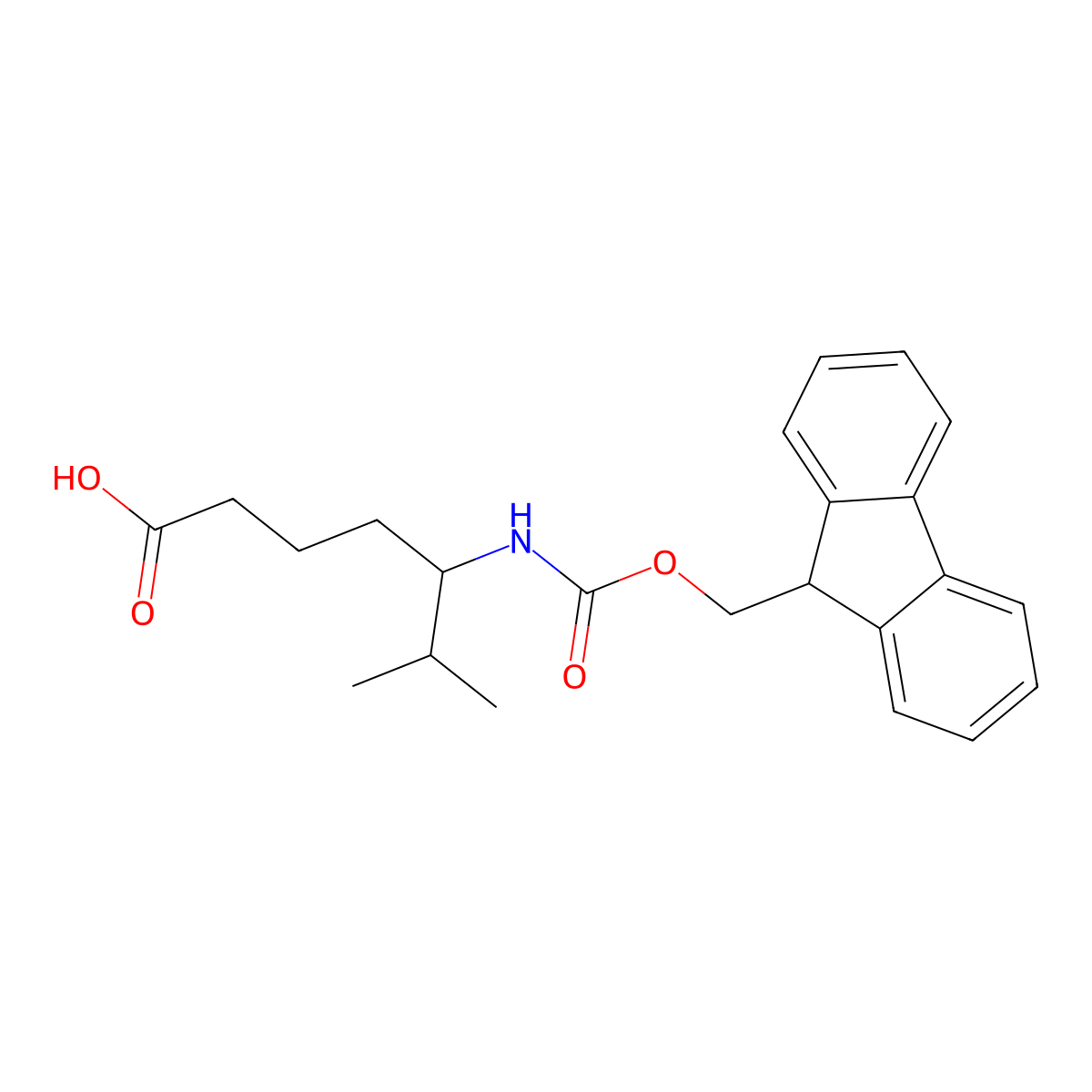 5-({[(9H-fluoren-9-yl)methoxy]carbonyl}amino)-6-methylheptanoic acid molecular structure, CAS 2353777-69-0
