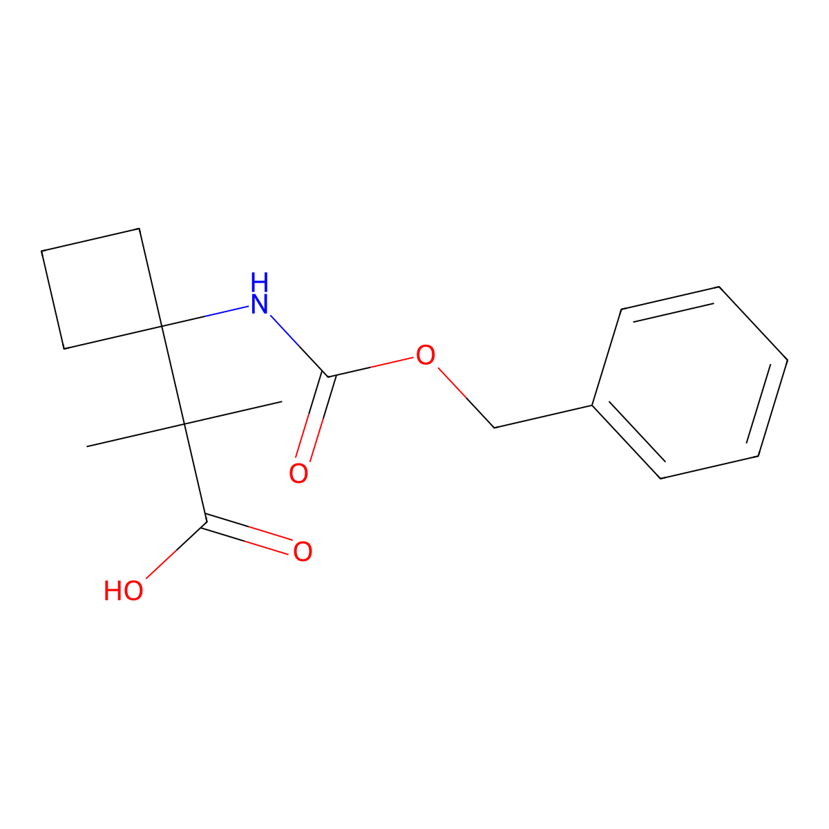 2-(1-{[(Benzyloxy)carbonyl]amino}cyclobutyl)-2-methylpropanoic acid molecular structure, CAS 2353782-53-1