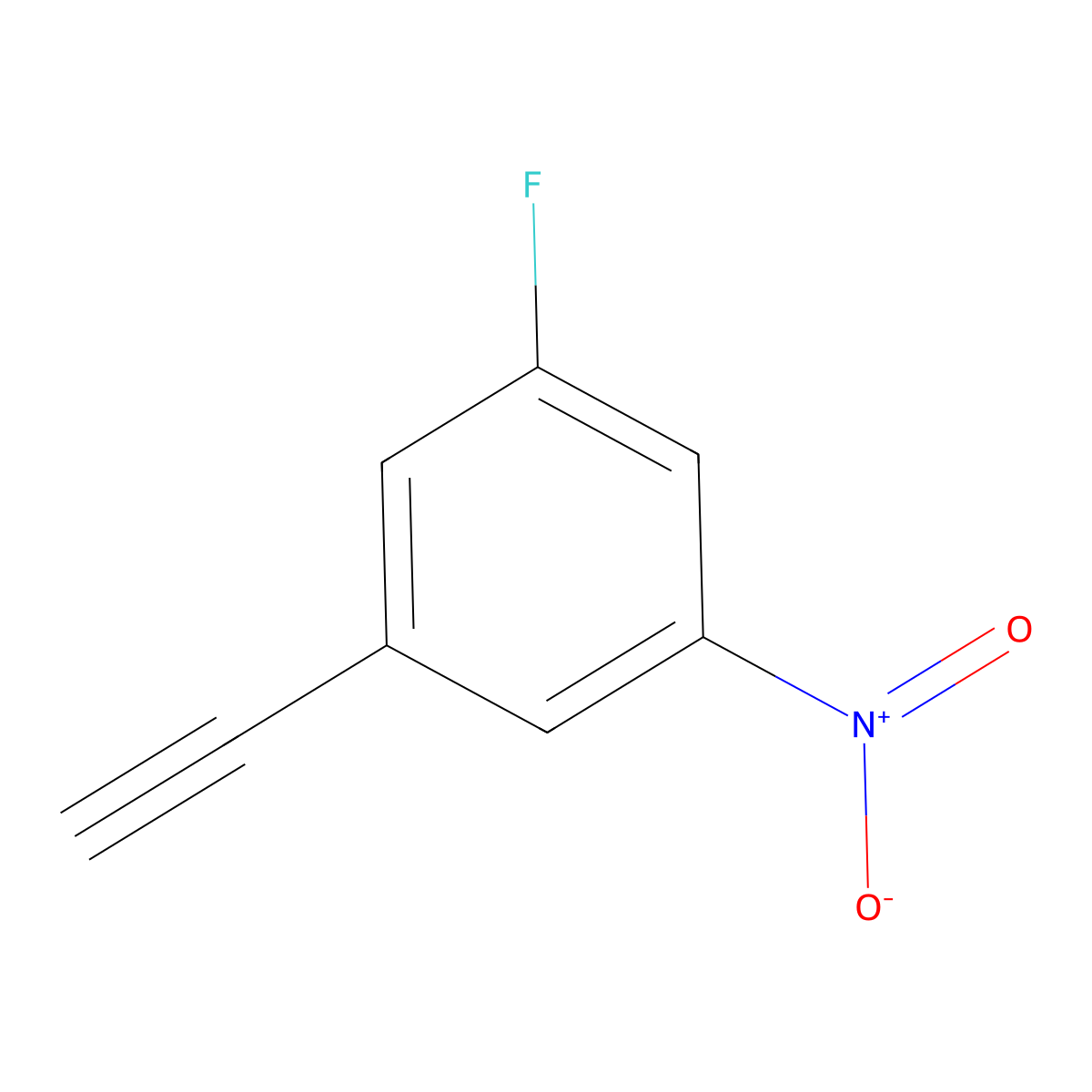 1-Ethynyl-3-fluoro-5-nitrobenzene molecular structure, CAS 2353782-55-3